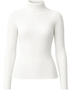 Twinset Ribbed Roll-Neck Sweater - White