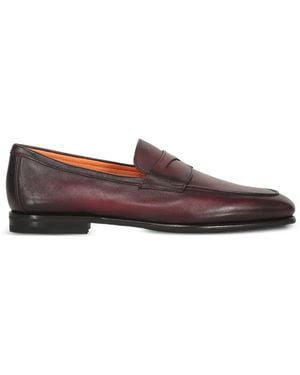 Santoni Leather Loafers - Brown