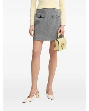 Morgan Button-Detail Mini Skirt - Gray