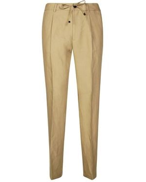 Berwich Drawstring Pleated Trousers - Natural