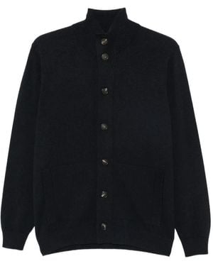 FILIPPO DE LAURENTIIS Button-Up Wool Jumper - Black