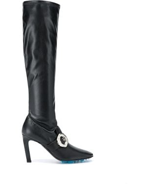 Off-White c/o Virgil Abloh Overknee-Stiefel Mit Schnalle - Schwarz