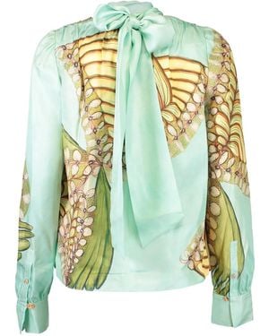 Ulla Johnson Tie-Neck Ornament Blouse - Green