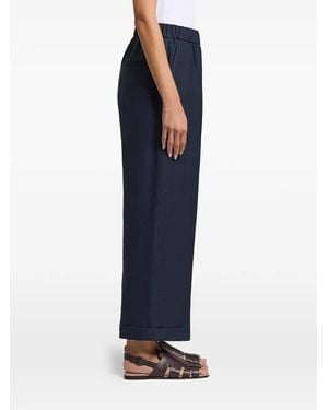 Peserico Elastic-Waist Turn-Up Pants - Blue