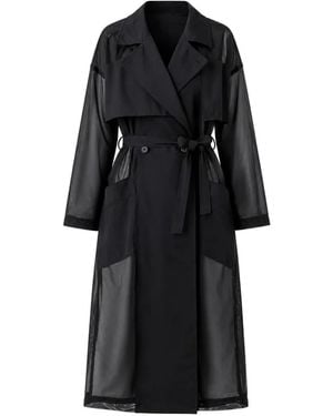 Cog the Big Smoke Dominique Mesh-Panel Trench Coat - Black
