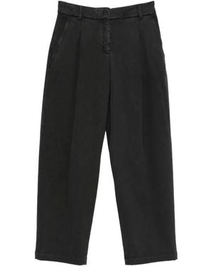 Via Masini 80 Pleated Straight-Leg Trousers - Black