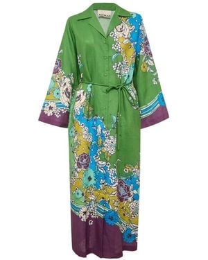 ALÉMAIS Nanci Maxi-Hemdkleid Mit Blumenprint - Grün