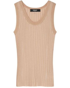 Versace Geripptes Trägershirt - Natur