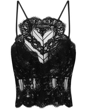 Dolce & Gabbana Lace-Trimmed Bralette - Black
