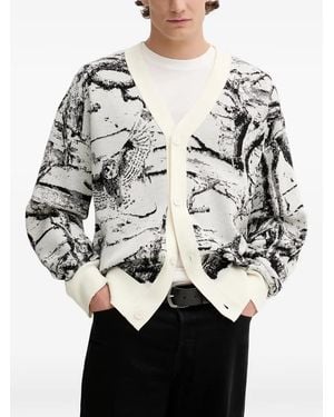 HUGO Button patterned cardigan - Grau