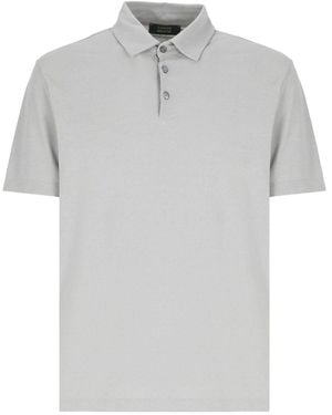 Zanone Short-Sleeve Cotton Polo Shirt - Grey