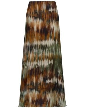 Johanna Ortiz New Intermingled Ideas Printed Midi Skirt - Natural