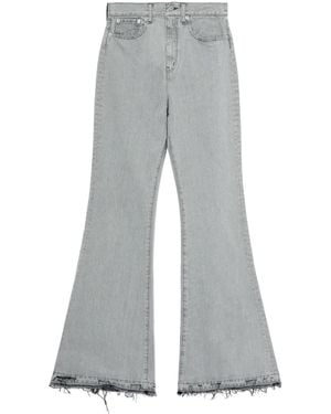 Junya Watanabe Flared Jeans With A Worn Effect - Grey