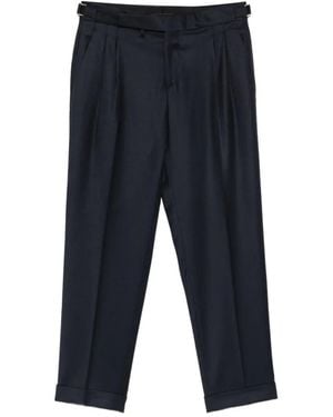 Briglia 1949 Pleated-Waistband Turned-Up-Hem Trousers - Blue