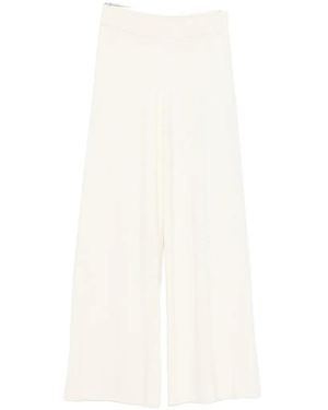 SERGIO MORETTI FIRENZE Wide-Leg Knitted Trousers - White