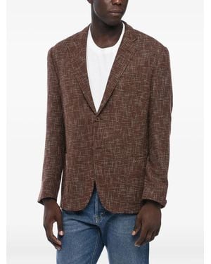 Corneliani Gate Hopsack-Pattern Jacket - Brown