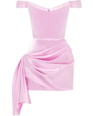 Alex Perry Off-Shoulder Draped Mini Dress - Pink