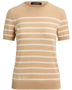 Ralph Lauren Striped Short-Sleeve Jumper - Natural