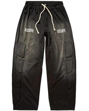 Satoshi Nakamoto Moto Track Pants - Black
