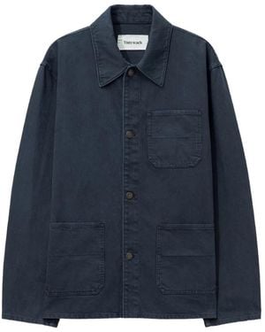 Tonywack Button-Up Patch-Pocket Shirt Jacket - Blue