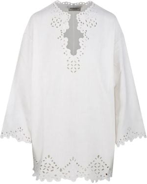 Isabel Marant Tunique À Bords Festonnés - White