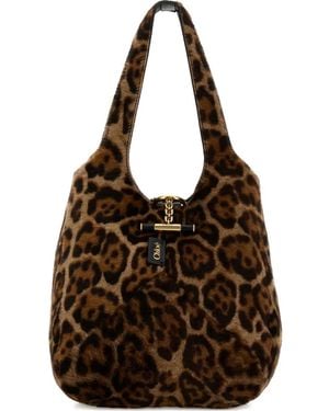 Chloé Balloon Leopard-Print Shoulder Bag - Brown