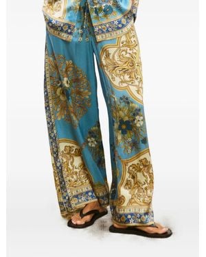 【Alemais】 Luisプリントシルク palazzoパンツ Alemais 'luis' multicolor pants with all-over graphic print