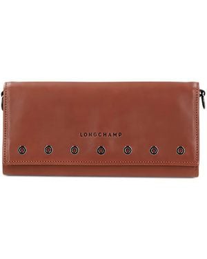 Longchamp Le Pliage Chain-Embellished Wallet - Brown