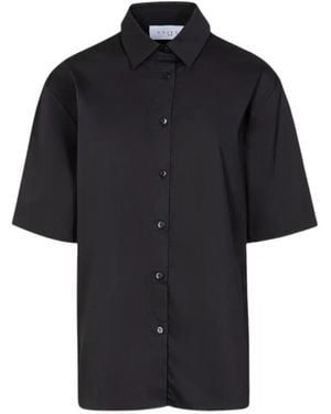 Gaelle Paris Short-Sleeve Cotton Shirt - Black