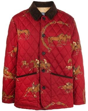 Polo Ralph Lauren Equestrian-print Quilted Jacket - Red