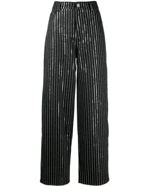 パンツ ROTATE BIRGER CHRISTENSEN 'Poplin Tapered Striped' pants Poplin Tapered Pants Striped Black - ROTATE Birger Christensen