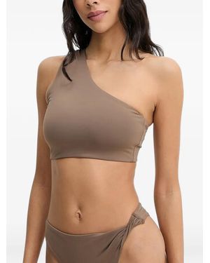 Casall One-Shoulder Bikini Top - Brown