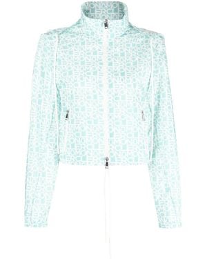 Moncler Pattern Long-Sleeved Casual Jacket - Blue