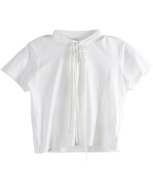 Y's Yohji Yamamoto Tie-Fastening T-Shirt - White