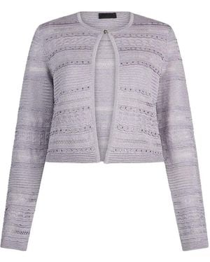Liu Jo Openwork Knitted Cardigan - Purple
