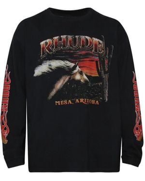 Rhude Mesa Stallion Long-Sleeve T-Shirt - Black