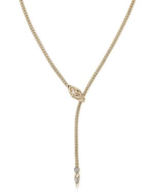 John Hardy 14Kt Naga Lariat Diamonds Necklace - Metallic