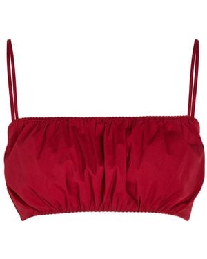 STAUD Gerafftes Fiore Top Mit Spaghettiträgern - Rot