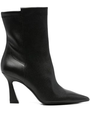 Stuart Weitzman 50Mm Vinnie Leather Ankle Boots - Black