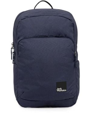 Jack Wolfskin Terraview Logo-Patch Zip-Fastening Backpack - Blue