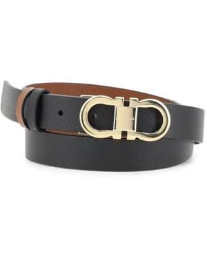 Ferragamo Reversible And Adjustable Gancini Belt - White