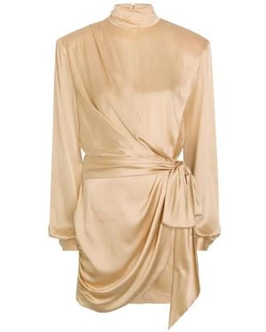 Ronny Kobo Imara Draped Knot Mini Dress - Natural