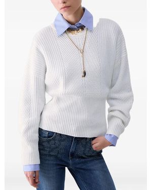 Liu Jo Wool Blend Jumper With Bow - Grey