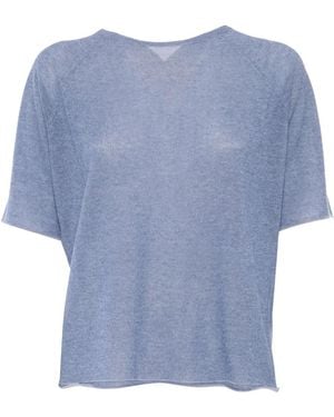 Kangra Raglan-Sleeve Short-Sleeve Top - Blue