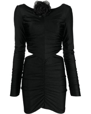 GIUSEPPE DI MORABITO Floral-Appliqué Cut-Out Minidress - Black