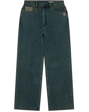 Aape By A Bathing Ape Jeans Con Ricamo - Verde
