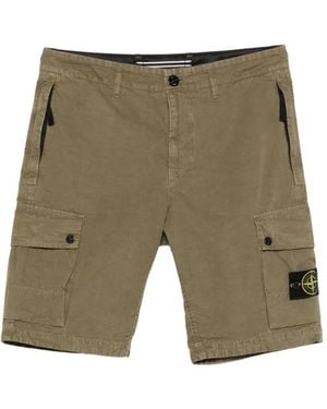Stone Island Badge Cargo Shorts - Green