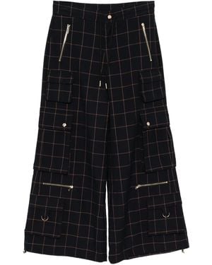 Cynthia Rowley Checked Pants - Black