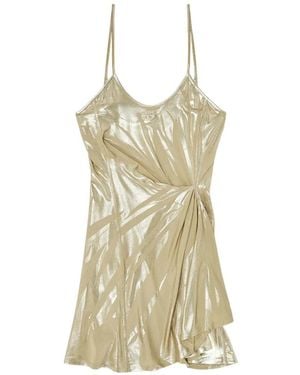 DIESEL D-Invy Draped Metallic-Finish Mini Dress - White