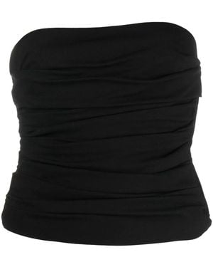 Moschino Ruched Bandeau Top - Black